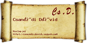 Csanádi Dávid névjegykártya