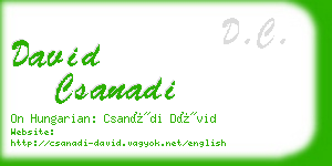 david csanadi business card